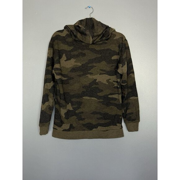 VICTORIAS SECRET PINK Hoodie Army Green Camo Lightweight Pullover Size XS Pocket - Picture 9 of 9